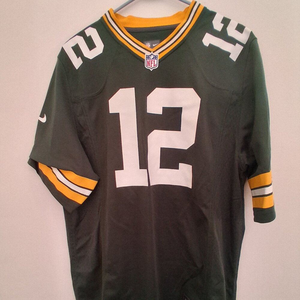 Mens NFL On Field Green Bay Packers #12 Aaron Rodgers Jersey Large